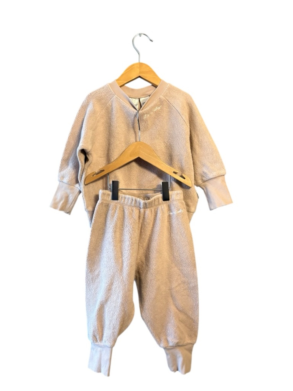 Bonds Kids Matching Set Beige Fleece Top & Pants